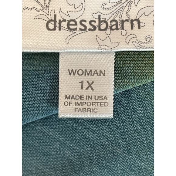 Dressbarn Womens 1X Top Artsy Watercolor Ombre Flowy Cowl Neck Y2K Blouse Tunic - Picture 4 of 8